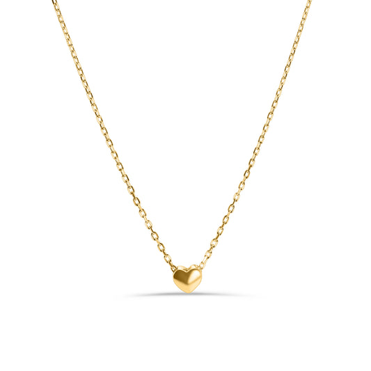 Gold Plated 925 Sterling Silver Small Heart Necklace - STP01543GP Fantastic Jewelry NYC