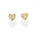 Micro Heart Shaped Diamond Stud Earrings in 14K Gold | 0.43 Carat