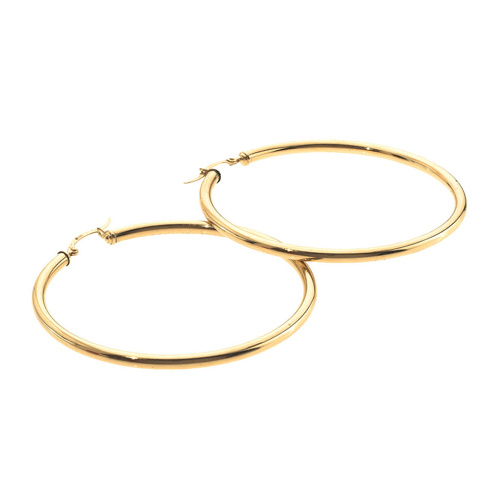 Round Hoop Earrings | Ladies | 14K Gold