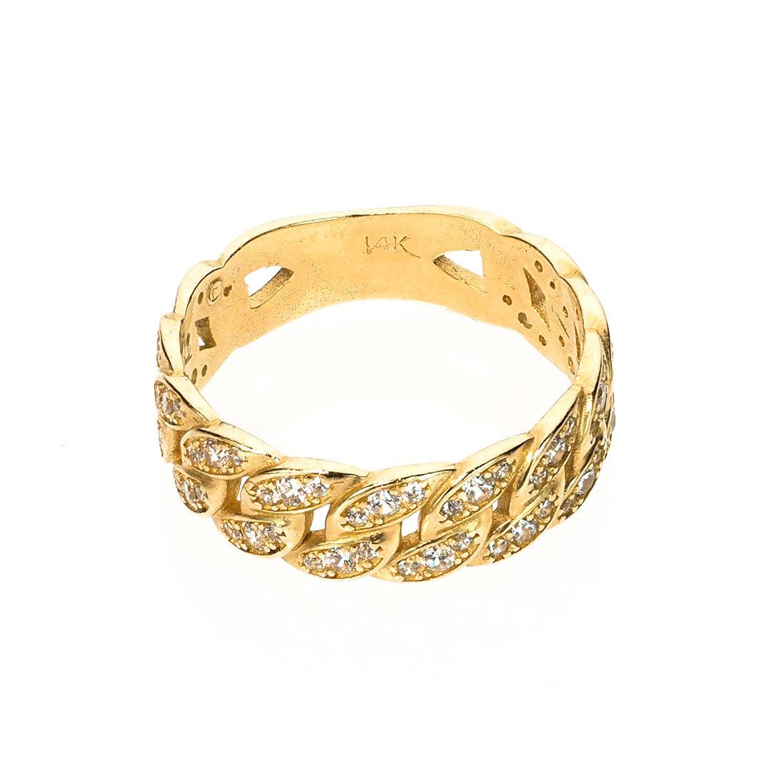 14K Gold Cuban Link Ring