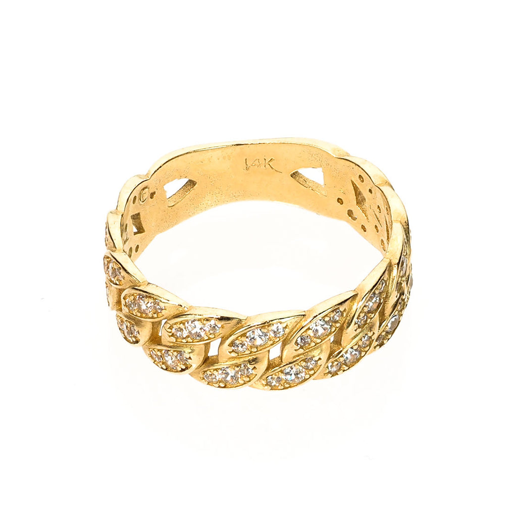 14K Gold Cuban Link Ring