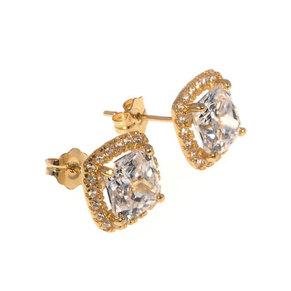 Cushion Cut Cubic Zirconia Earrings