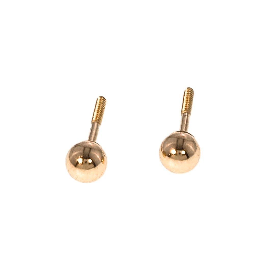 Ball Stud Earrings 14K Gold