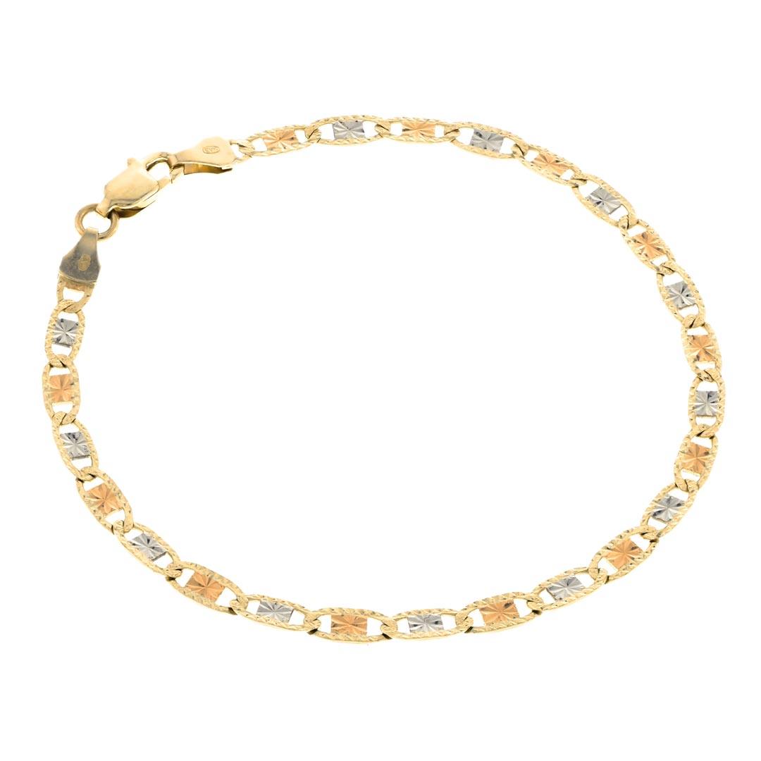 Valentino Diamond-Cut Tri-Color Bracelet 14K Gold - Fantastic Jewelry NYC