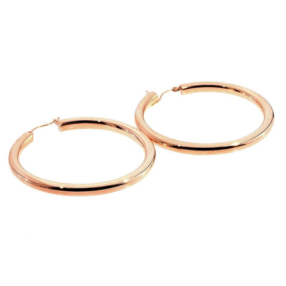 Rose Gold Round  Hoop Earrings | Kids Ladies Child | 14K Gold - Fantastic Jewelry NYC