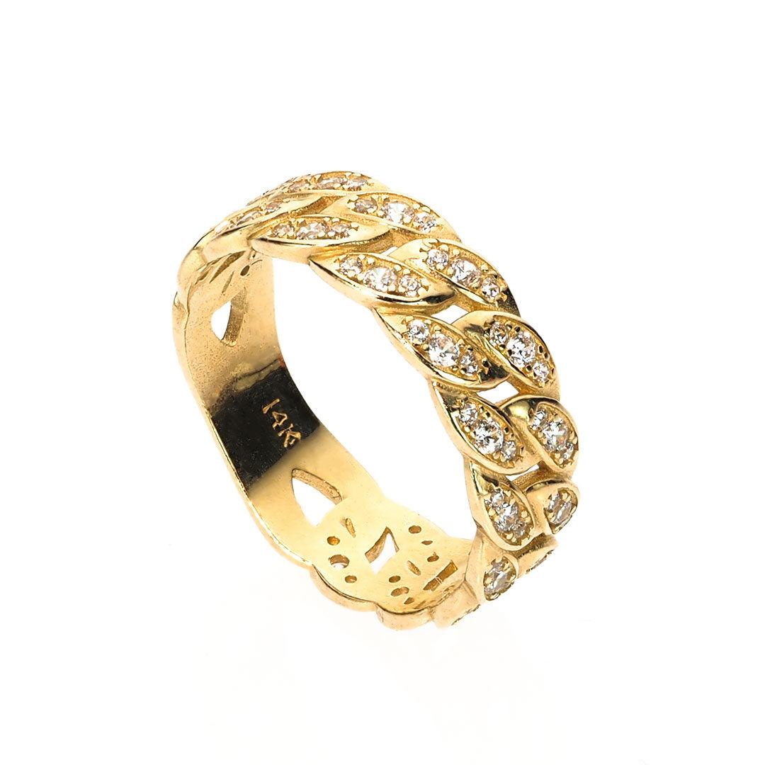 14K Gold Cuban Link Ring