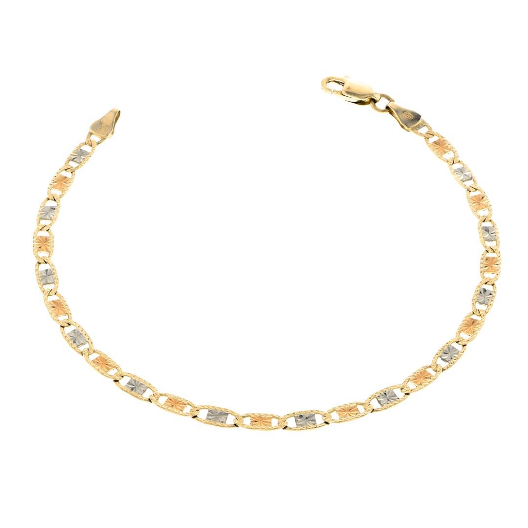 Valentino Diamond-Cut Tri-Color Bracelet 14K Gold - Fantastic Jewelry NYC