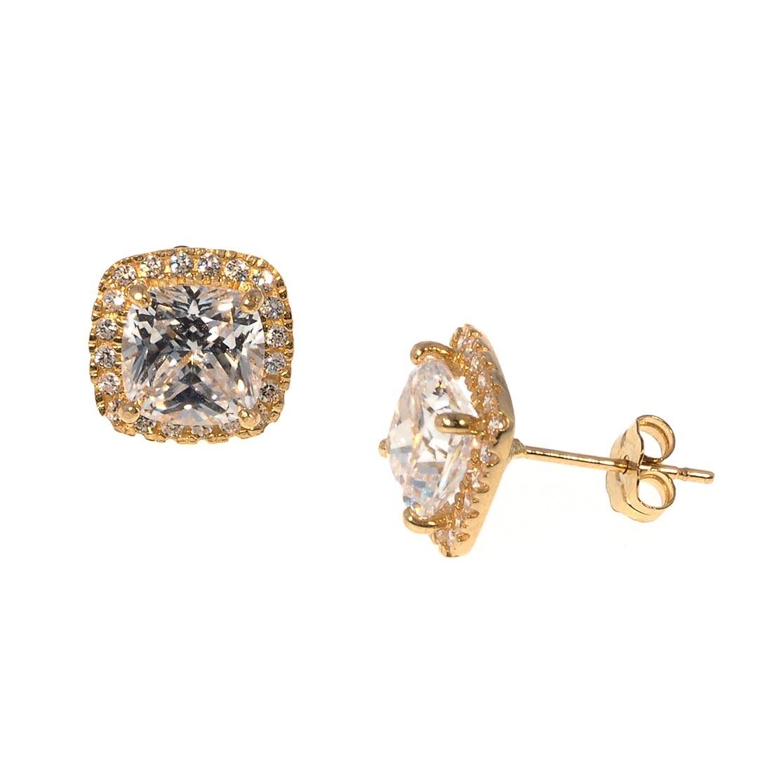 Cushion Cut Cubic Zirconia Earrings