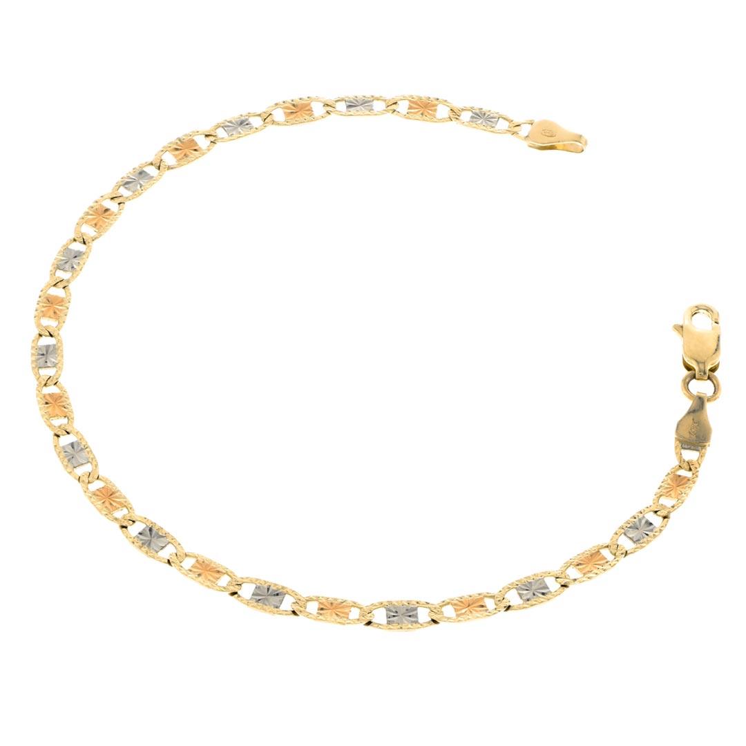 Valentino Diamond-Cut Tri-Color Bracelet 14K Gold - Fantastic Jewelry NYC