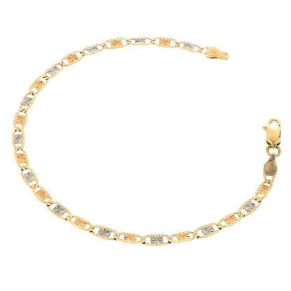 Valentino Diamond-Cut Tri-Color Bracelet 14K Gold - Fantastic Jewelry NYC