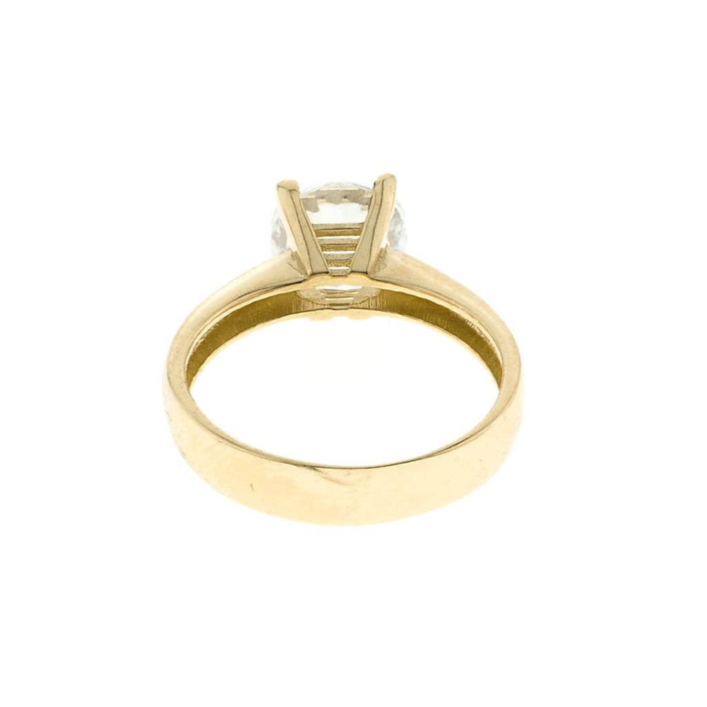 Solitaire Engagement Wedding Ring | 14K Gold With Cz - Fantastic Jewelry NYC