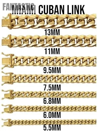 10K Gold Semi-Solid Miami Cuban Link Chain