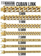 10K Gold Semi-Solid Miami Cuban Link Chain