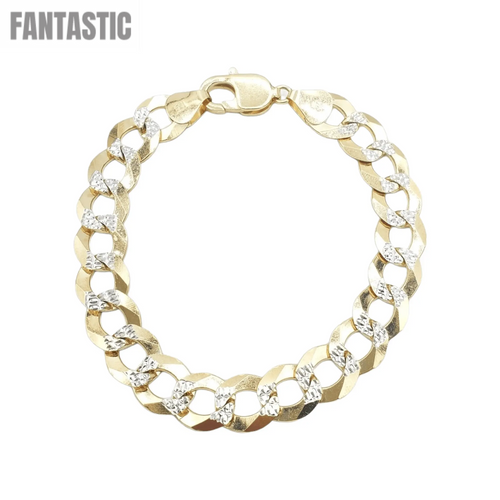 10K Yellow Gold- Solid Pave Curb Cuban  - Fantastic Jewelry NYC LLC