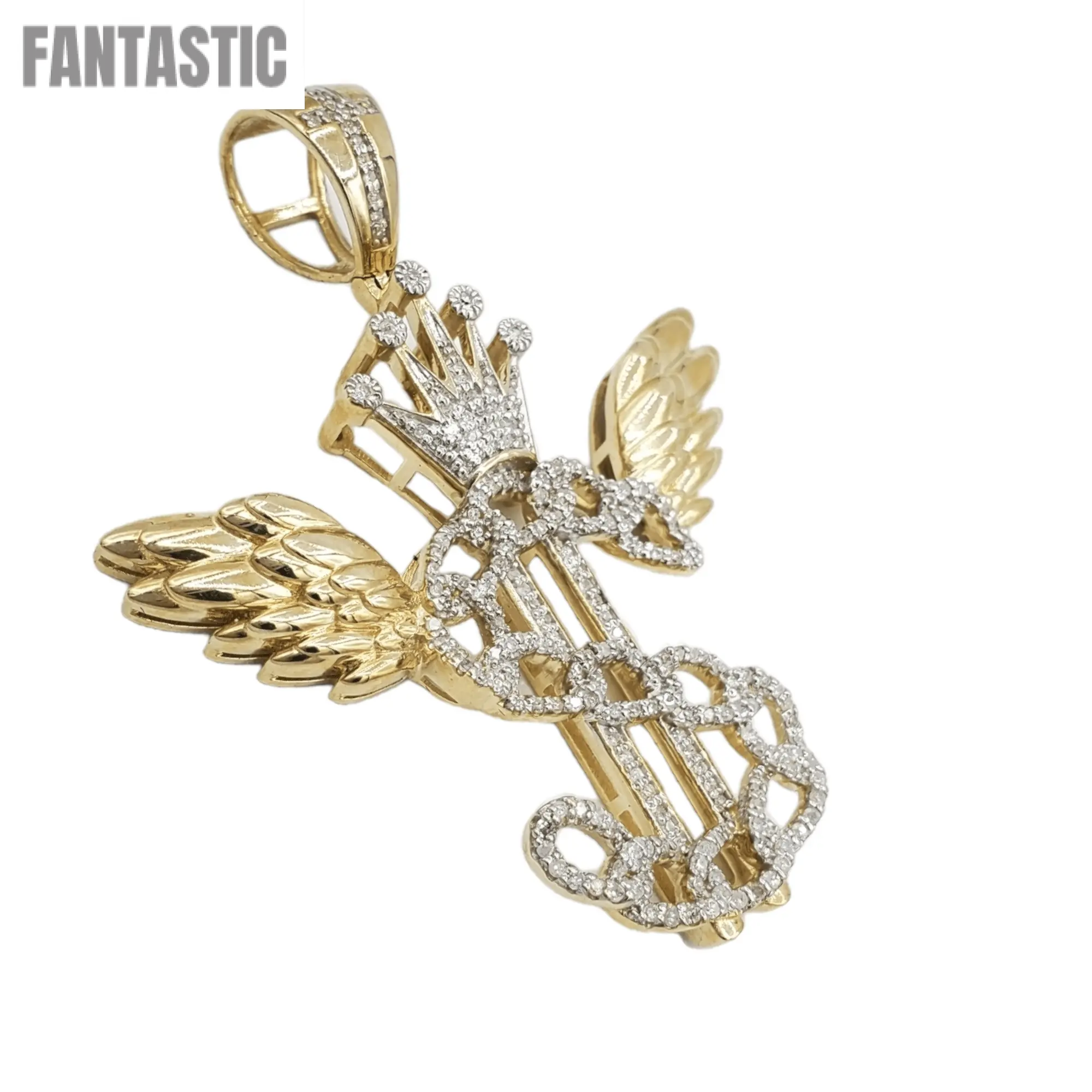 10k Gold Diamond Cash Sign Pendant #19726 - Fantastic Jewelry NYC LLC