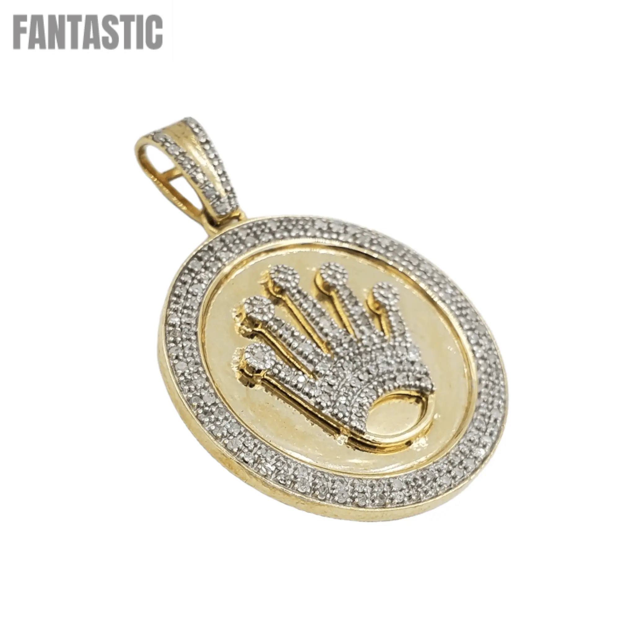 10k Gold Diamond Crown Pendant #19856 - Fantastic Jewelry NYC LLC