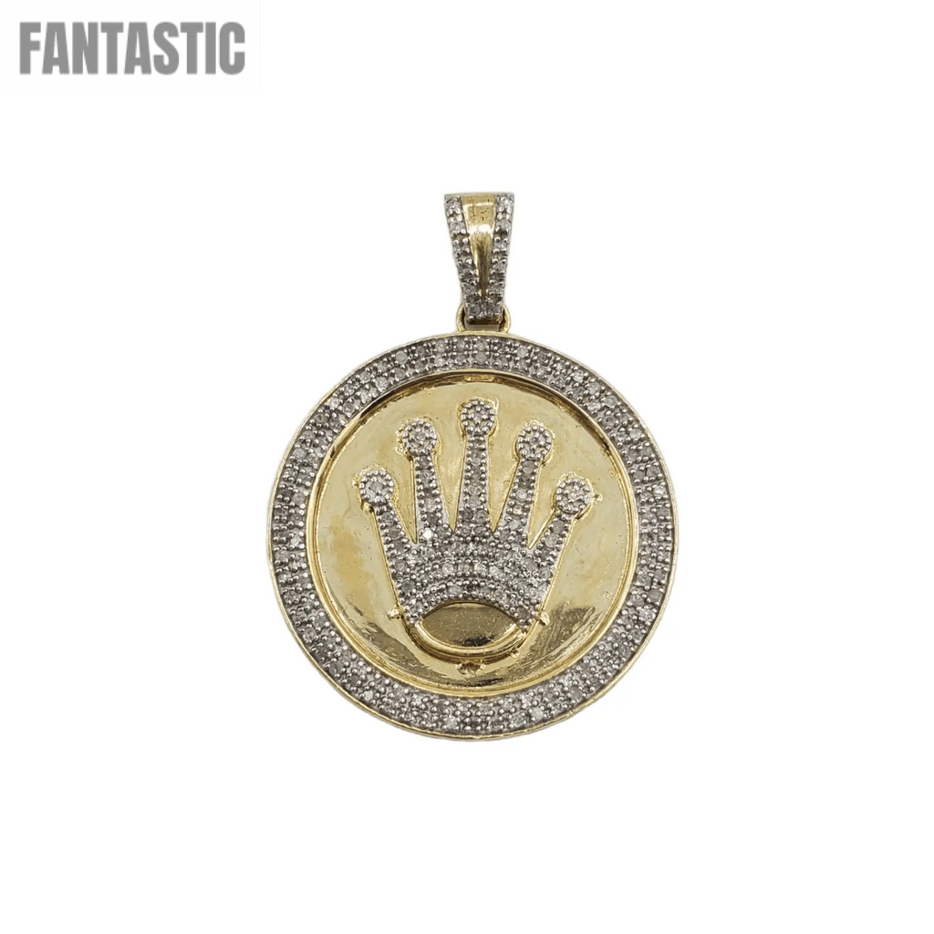 10k Gold Diamond Crown Pendant #19856 - Fantastic Jewelry NYC LLC