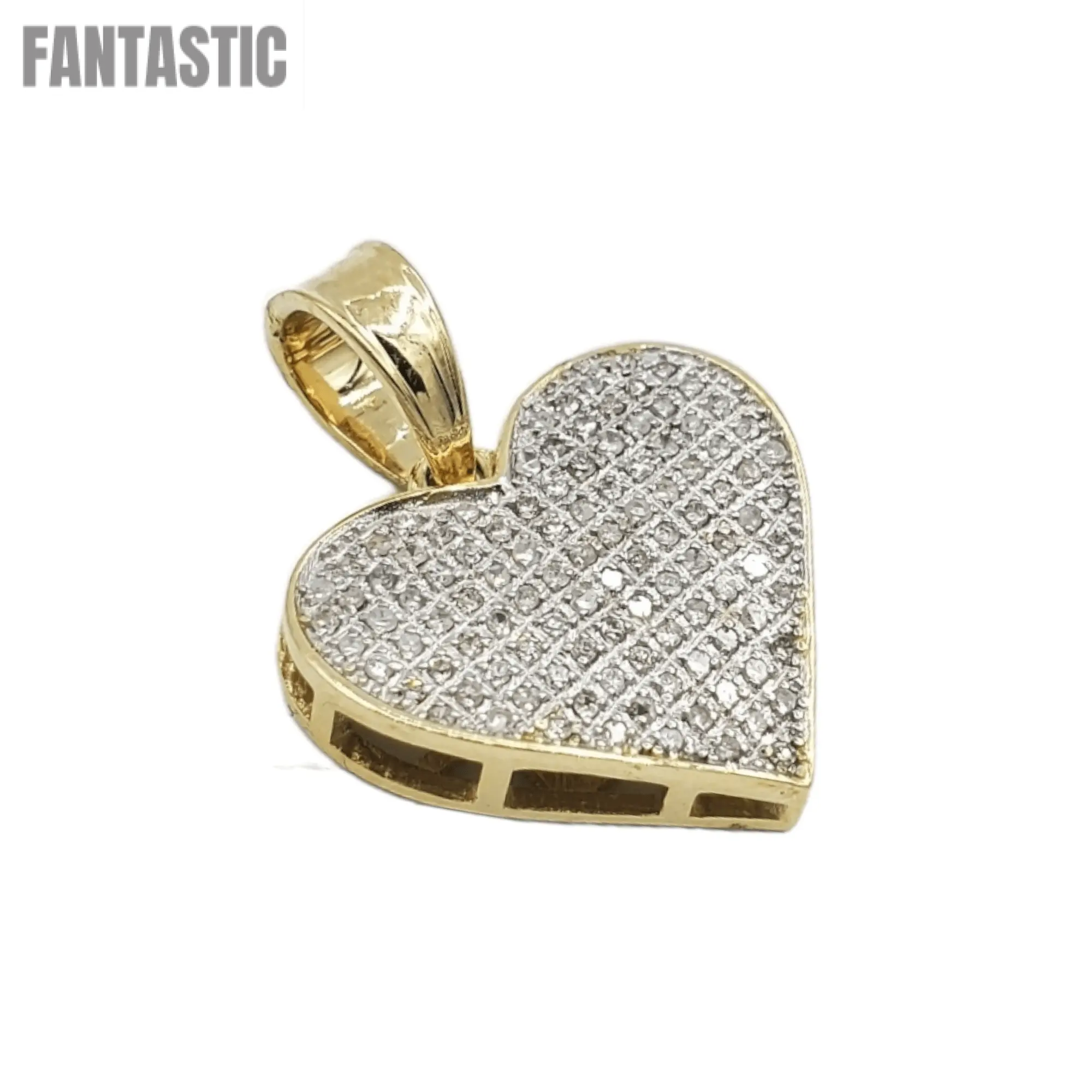 10k Gold Diamond Heart Pendant #21136 - Fantastic Jewelry NYC LLC