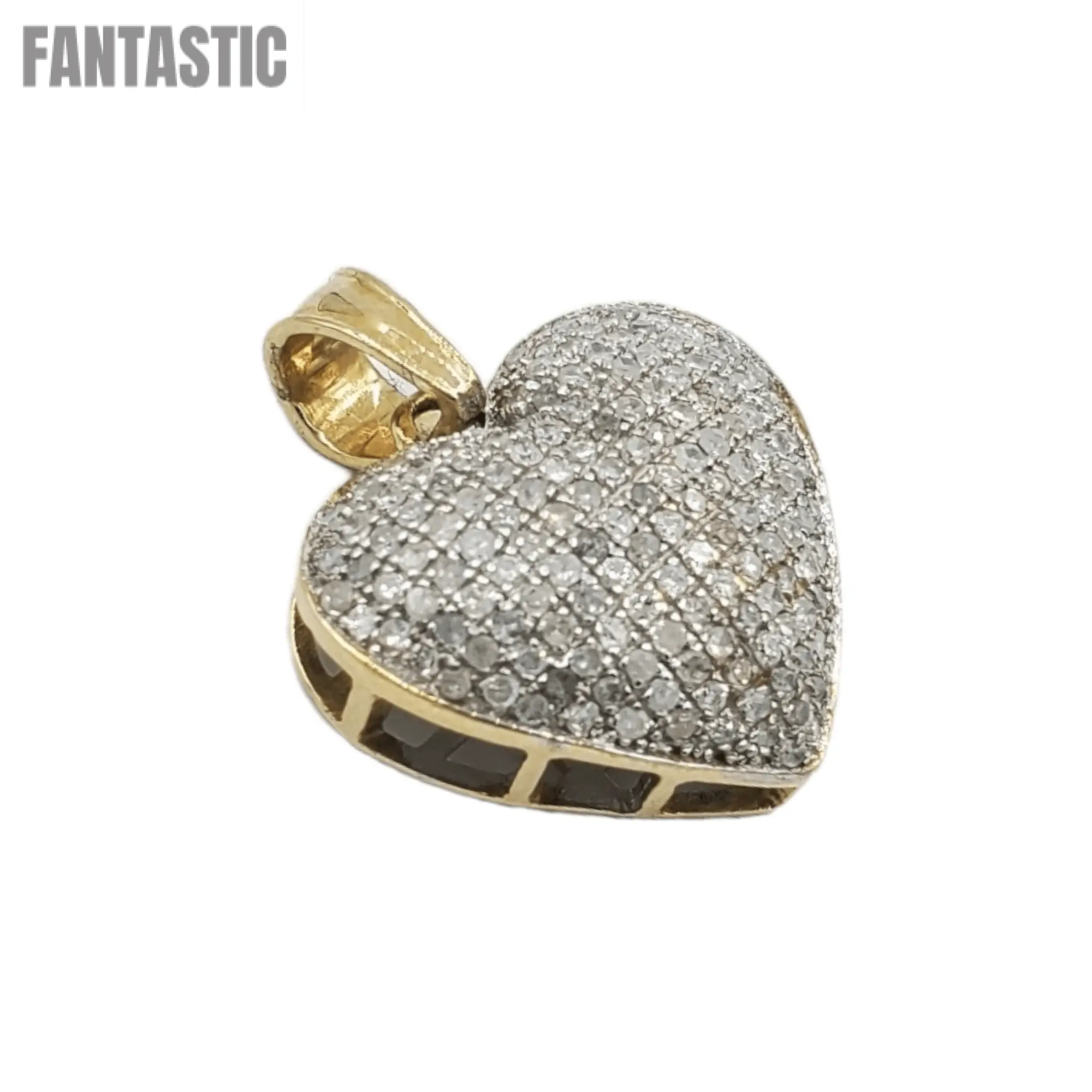 10k Gold Diamond Heart Pendant #21392 - Fantastic Jewelry NYC LLC