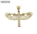 Colgante de cruz con ala de ángel en oro de 14K
