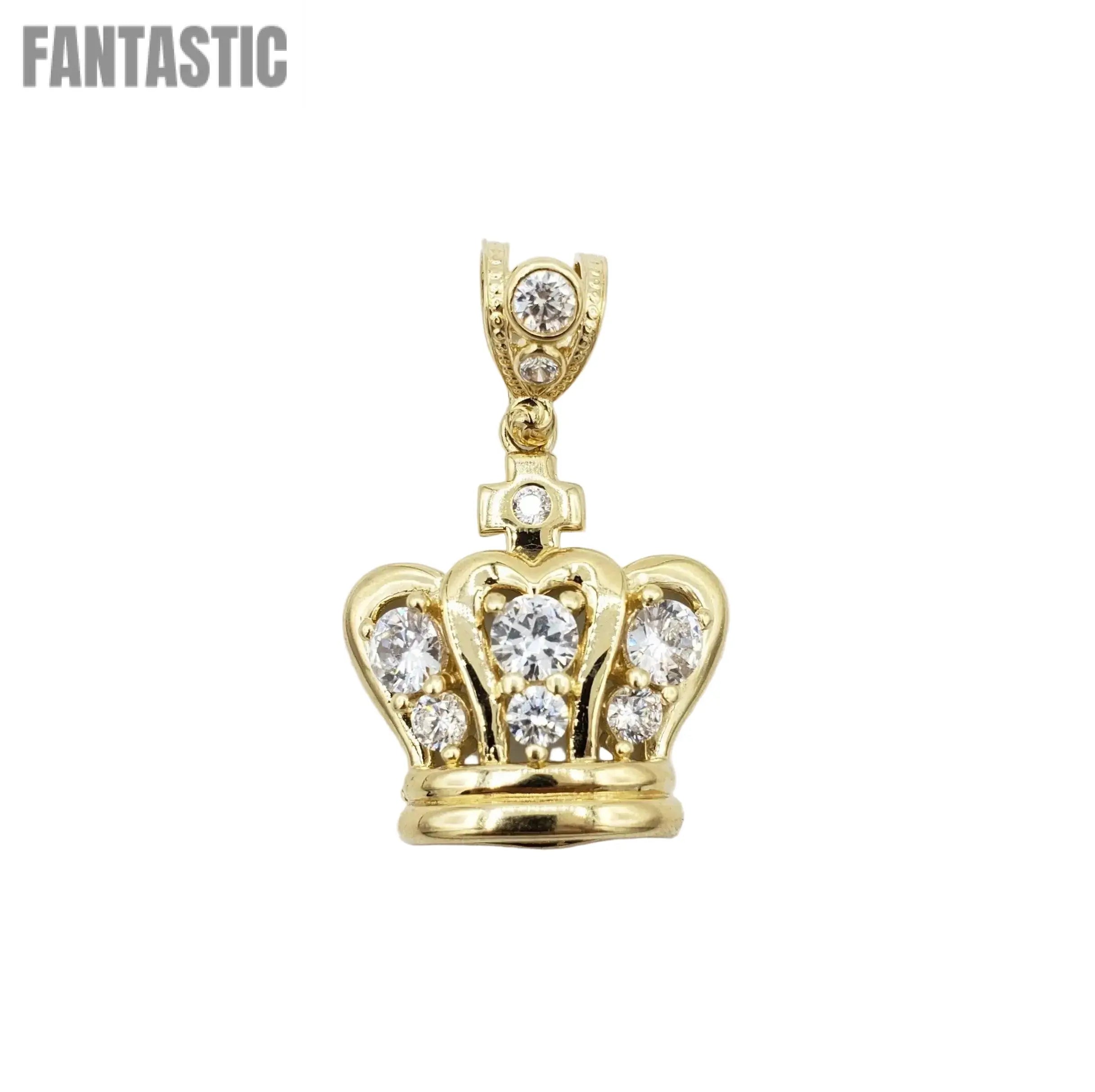 14K Gold- Crown Pendant Fantastic Jewelry NYC