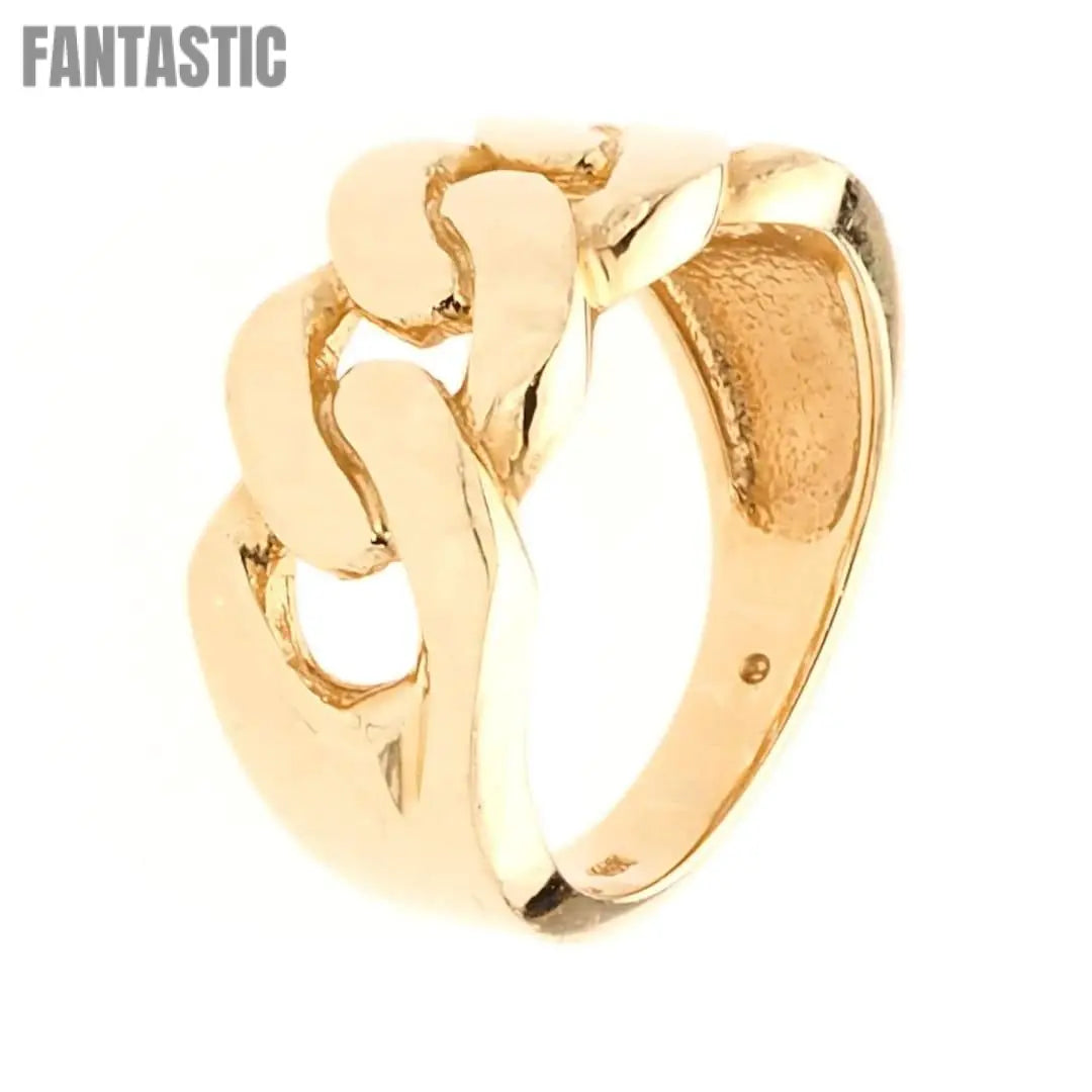 14K gold men's Cuban Link ring