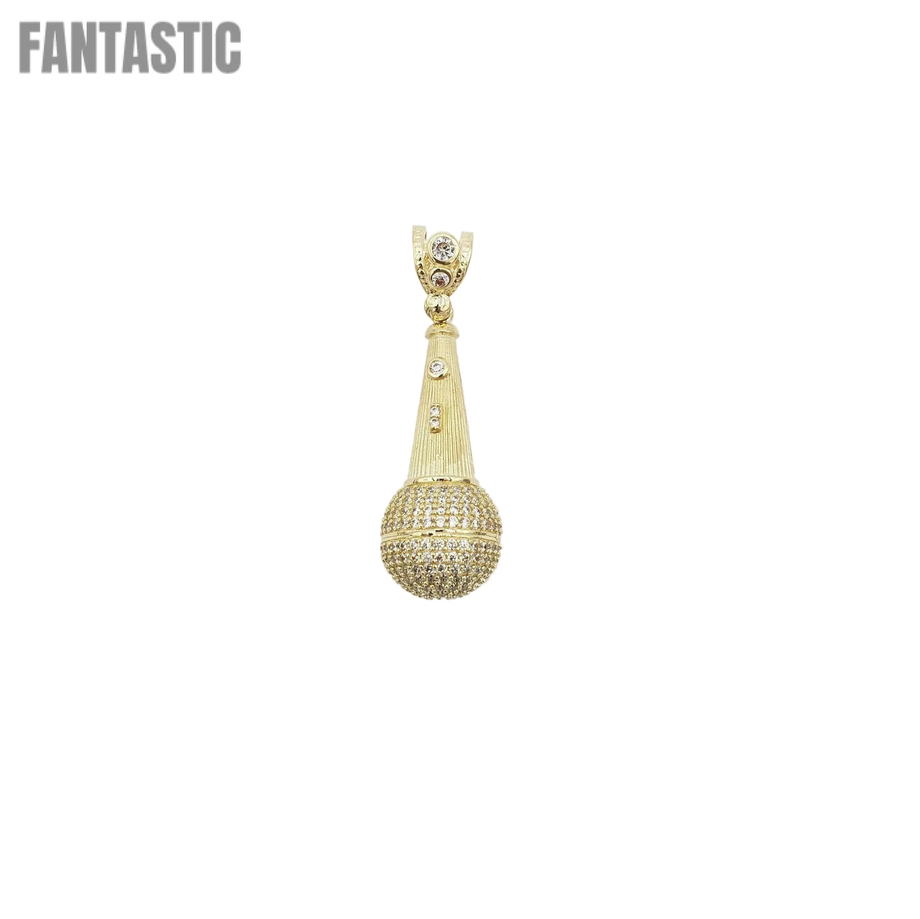 14K Gold- Microphone Pendant Fantastic Jewelry NYC