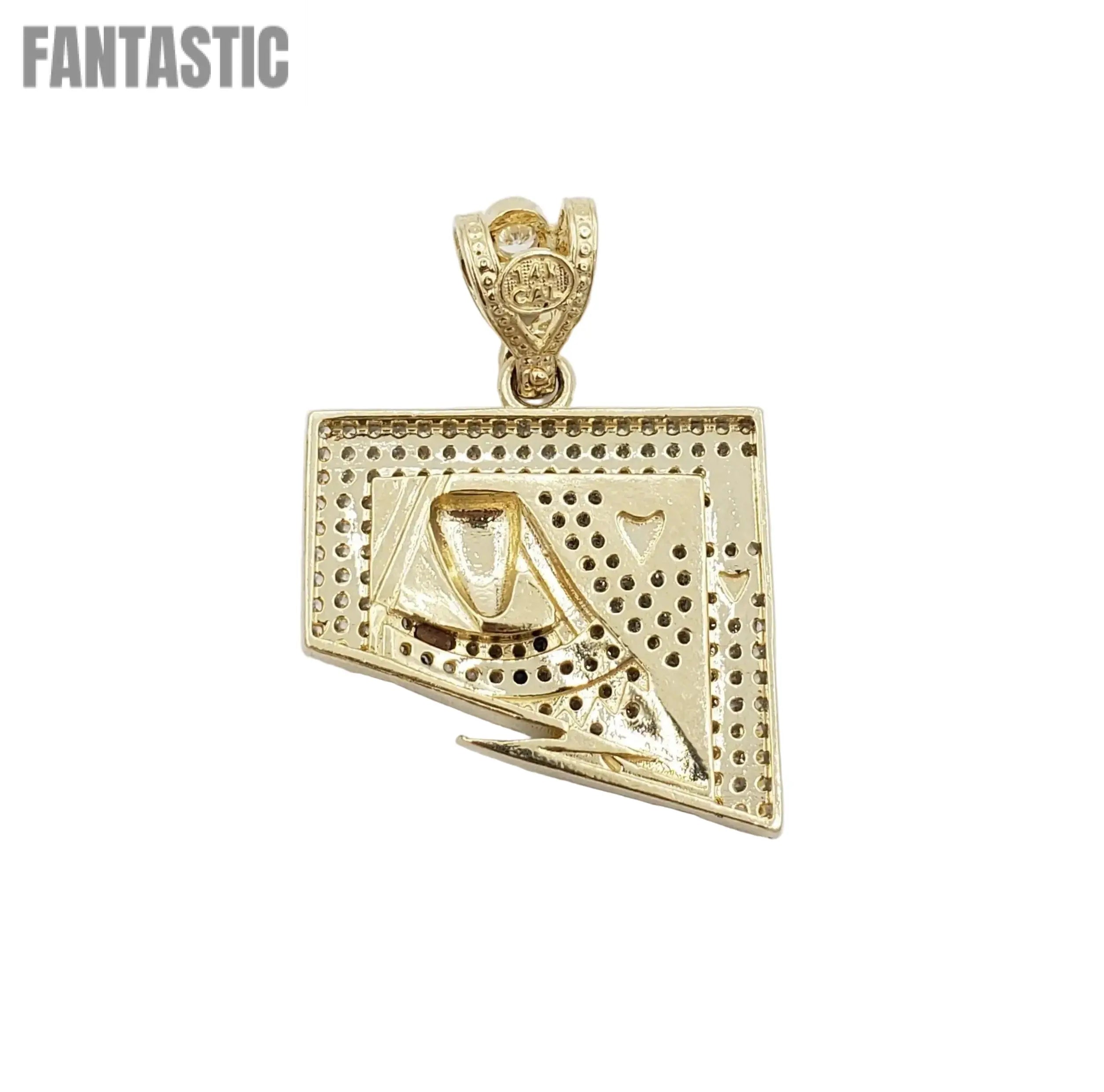 14K Gold- Queen Card Pendant Fantastic Jewelry NYC