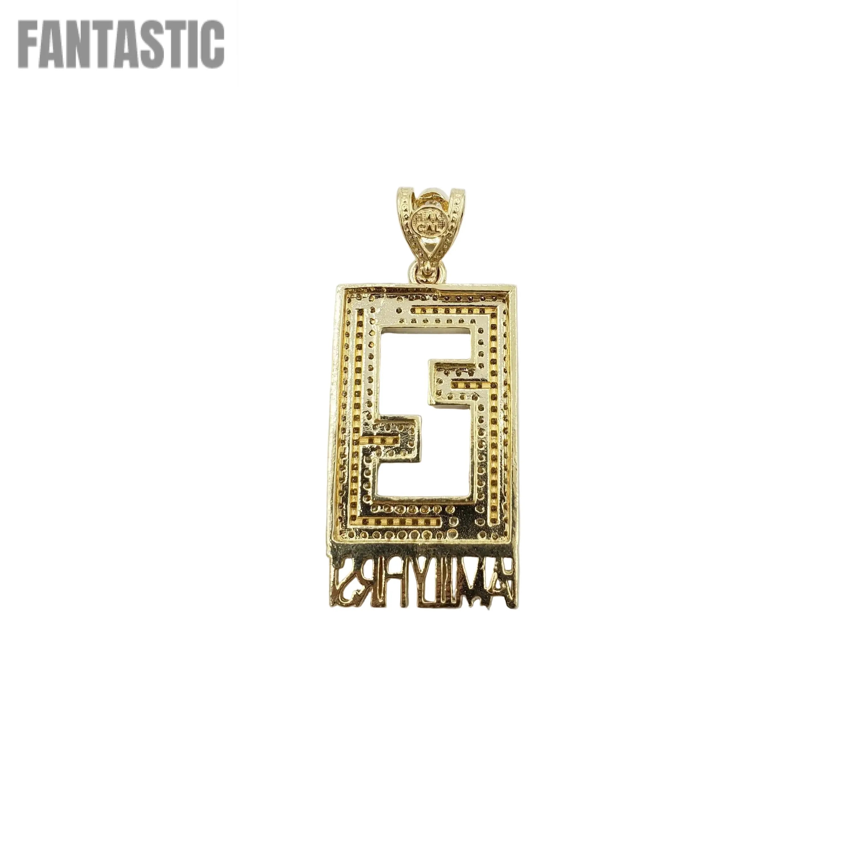 14K Gold- "FAMILY FIRST" Pendant Fantastic Jewelry NYC