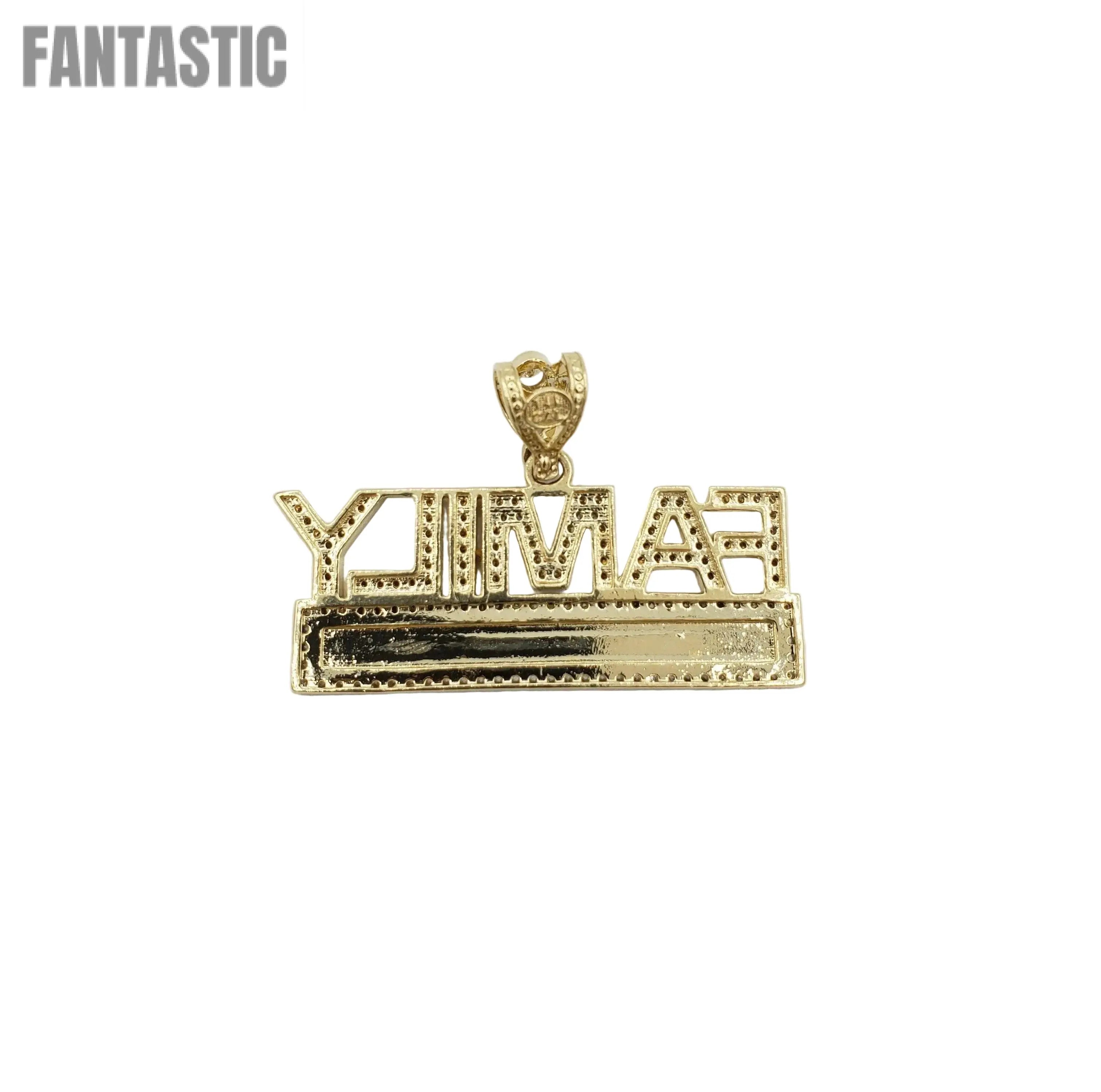 14K Gold- "FAMILY" Engravable Pendant Fantastic Jewelry NYC