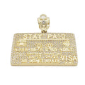 14K Gold- "STAY PAID" Credit Card Pendant