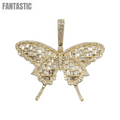 Mariposa de diamante baguette de 14k con 1.98 quilates de diamantes #23598