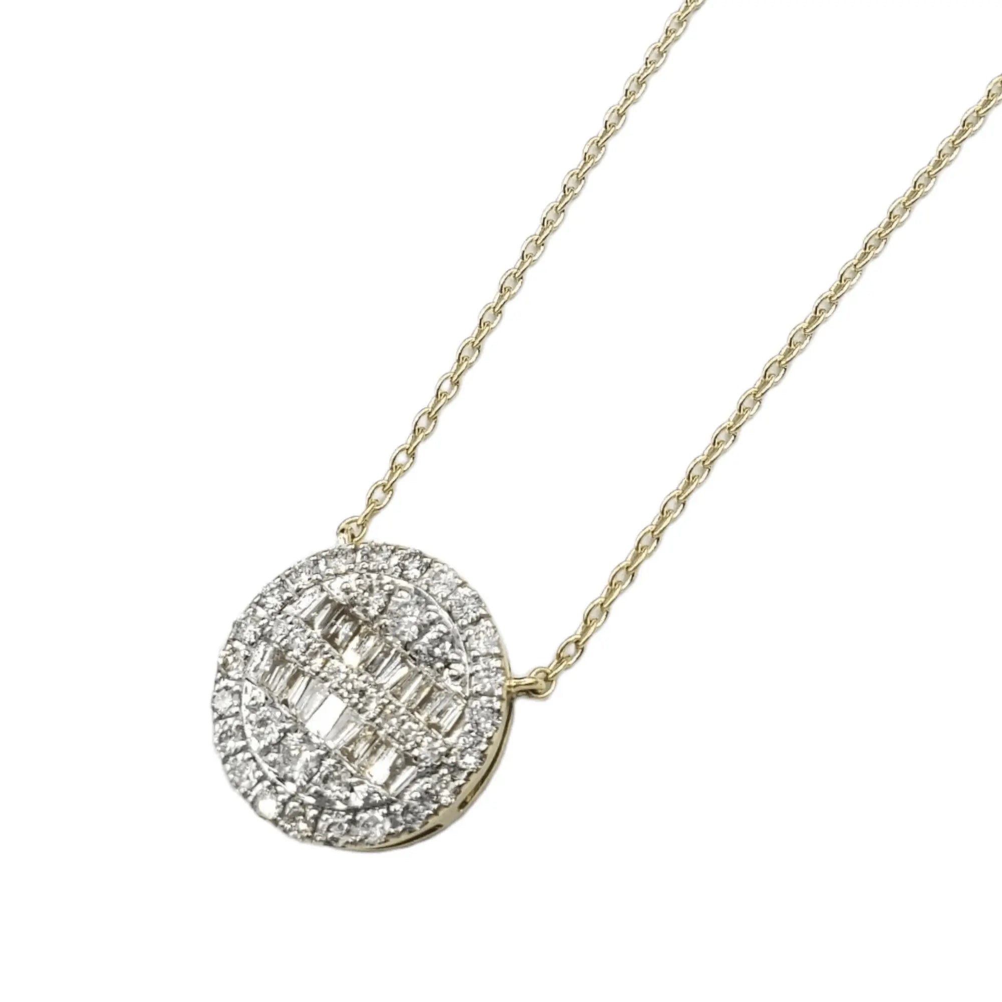 14k Baguette Diamond Circle  #26539 - Fantastic Jewelry NYC LLC