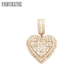 Corazón de oro de 14k con diamantes de talla baguette con 1,77 quilates de diamantes #21724