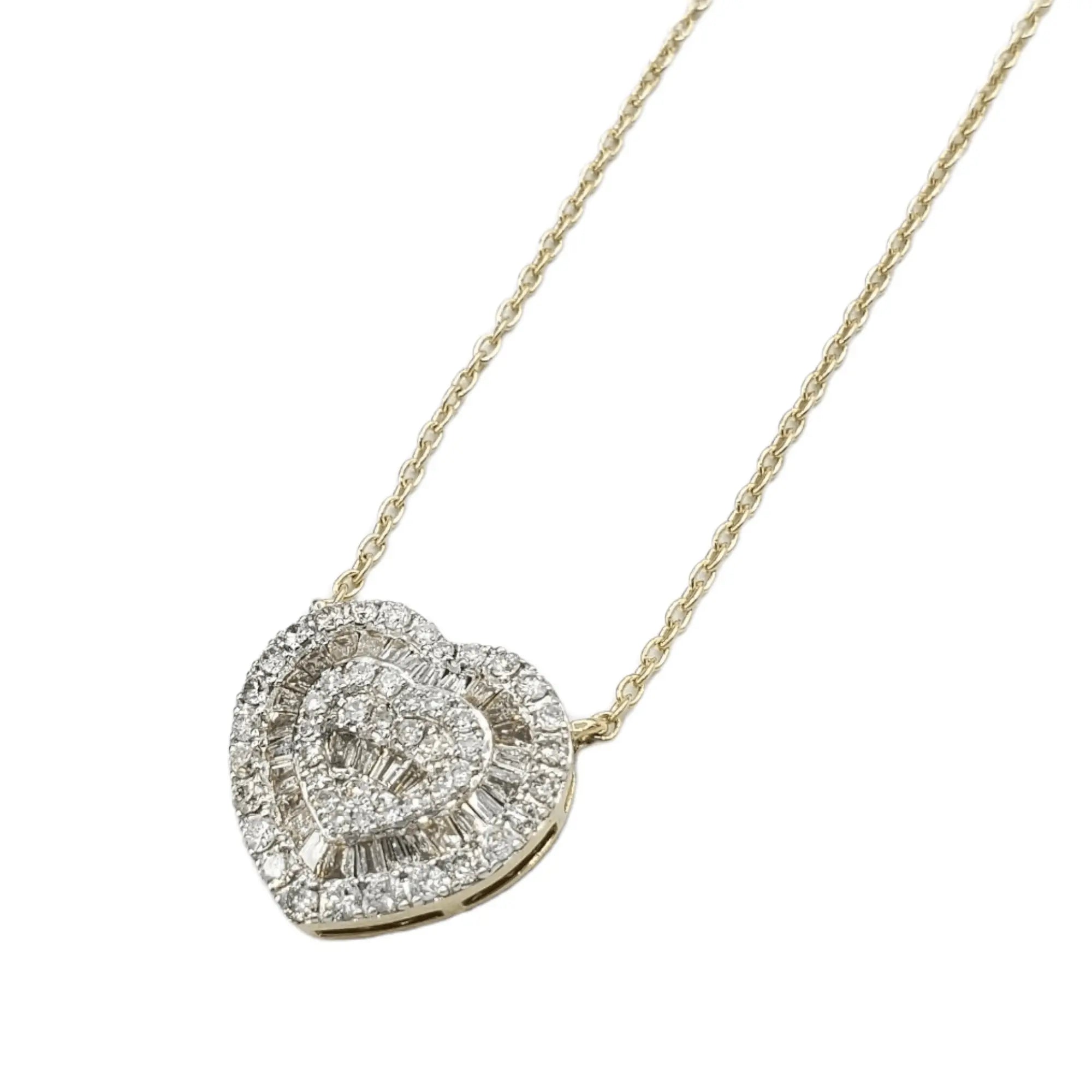 14k Baguette Diamond Heart  #26534 - Fantastic Jewelry NYC LLC