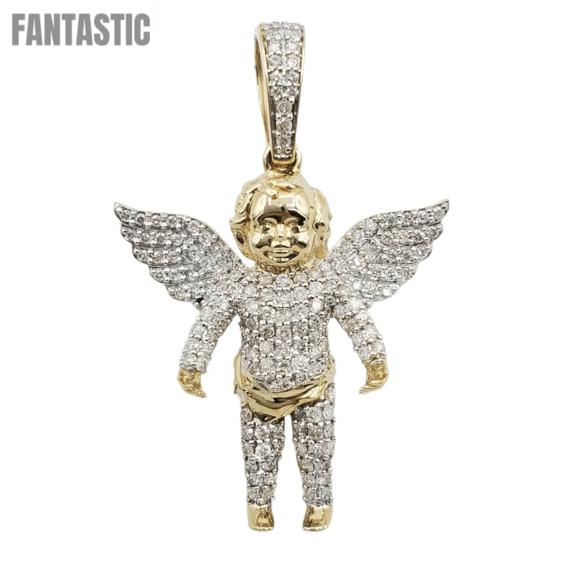 14k Diamond Baby Angel With 1.38 Carats Of Diamonds #22525 - Fantastic Jewelry NYC LLC