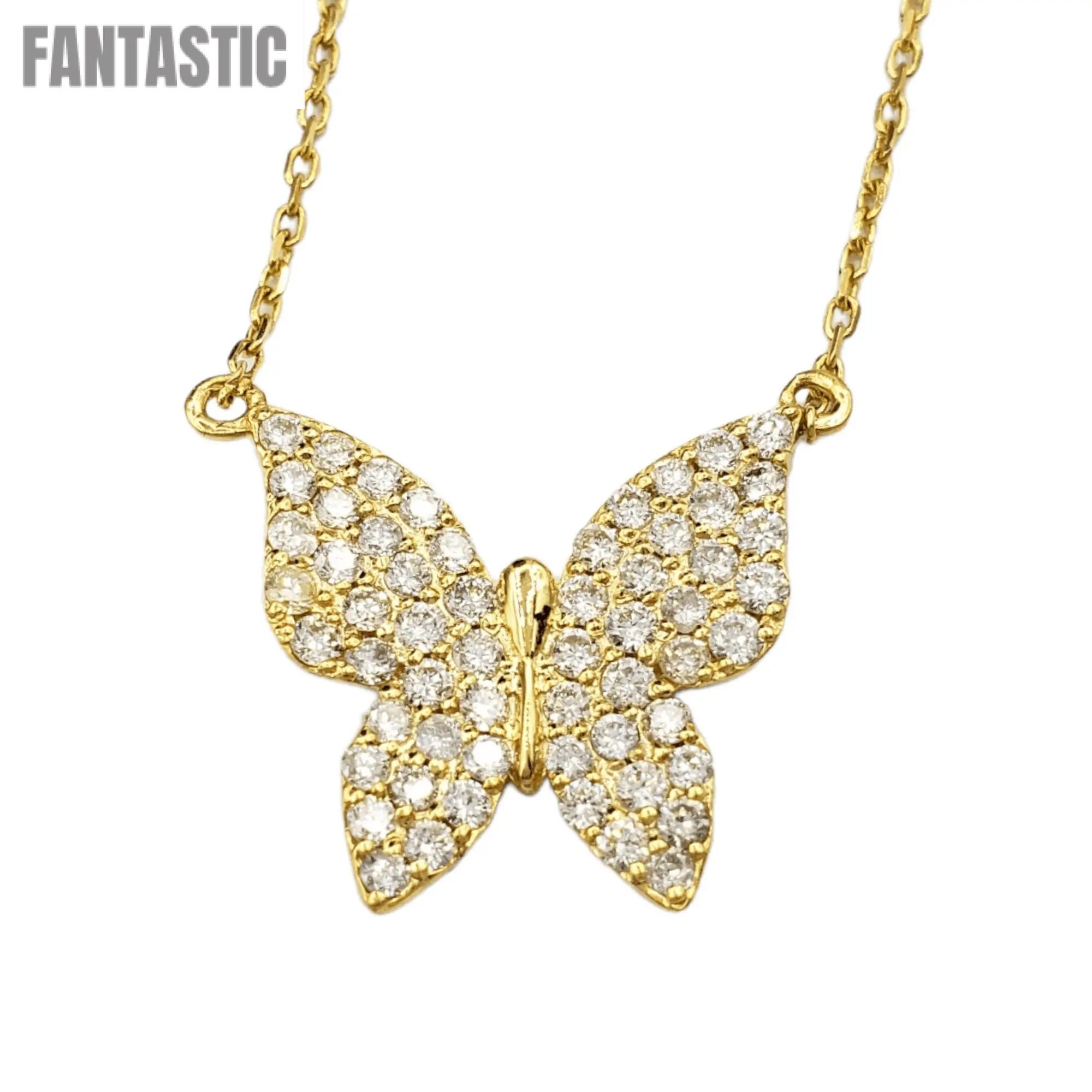 14k Diamond Butterfly  #27236 - Fantastic Jewelry NYC LLC