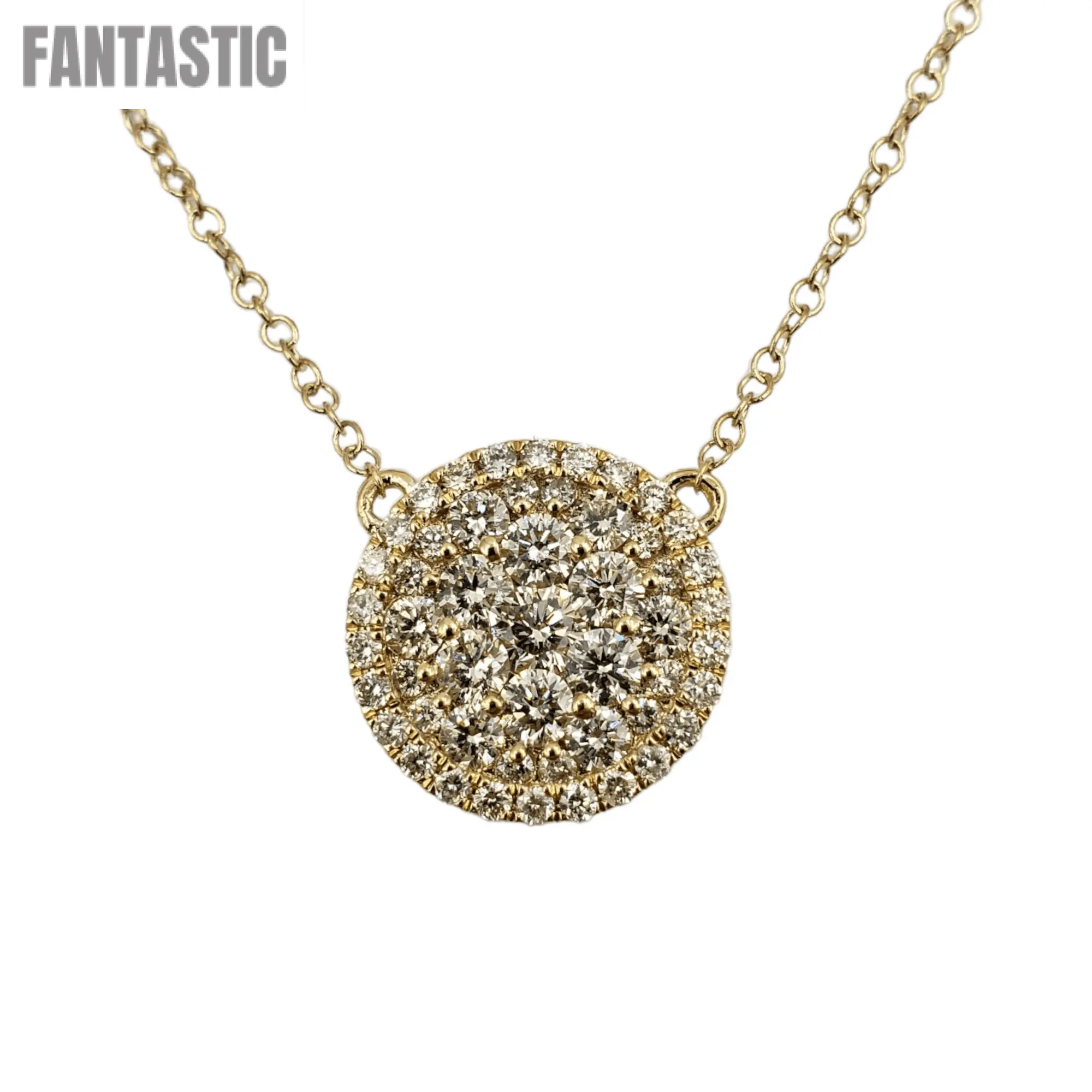14k Diamond Circle Pendant #27254 - Fantastic Jewelry NYC LLC