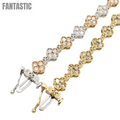 Brazalete de trébol de oro de 14k #27135