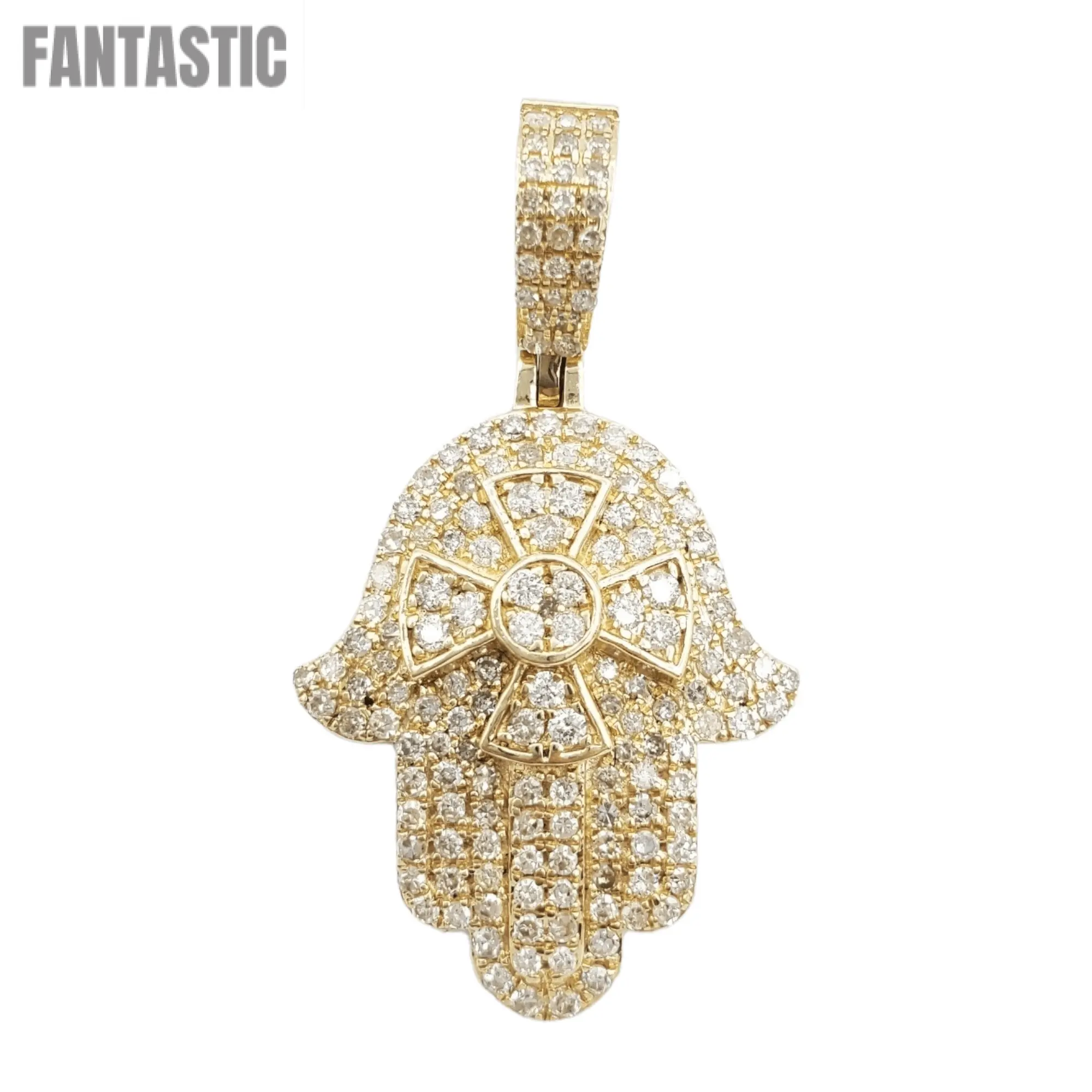 14k Diamond Hamsa With 1.20 Carats Of Diamonds #23594 - Fantastic Jewelry NYC LLC
