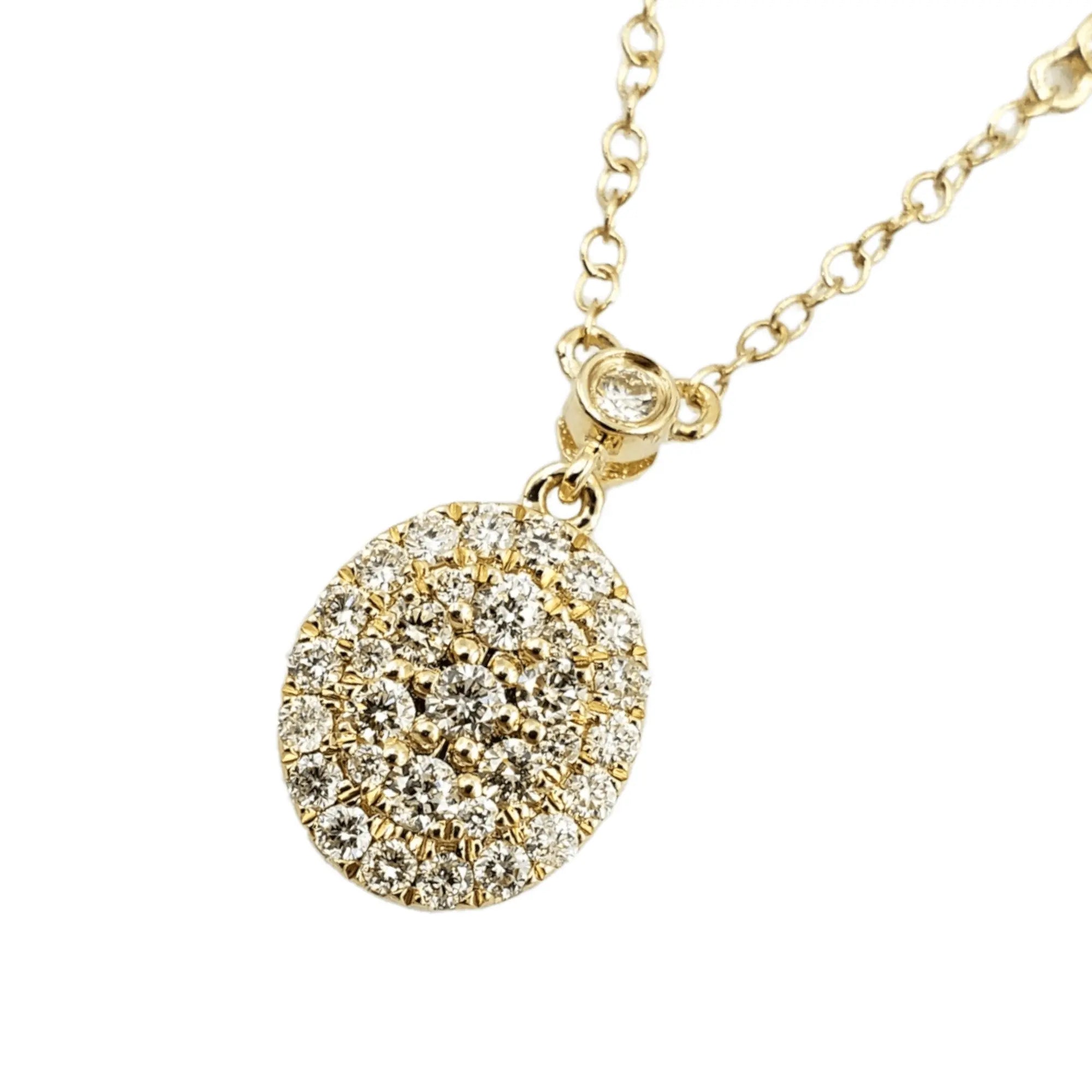 14k Diamond Oval Pendant #27252 - Fantastic Jewelry NYC LLC