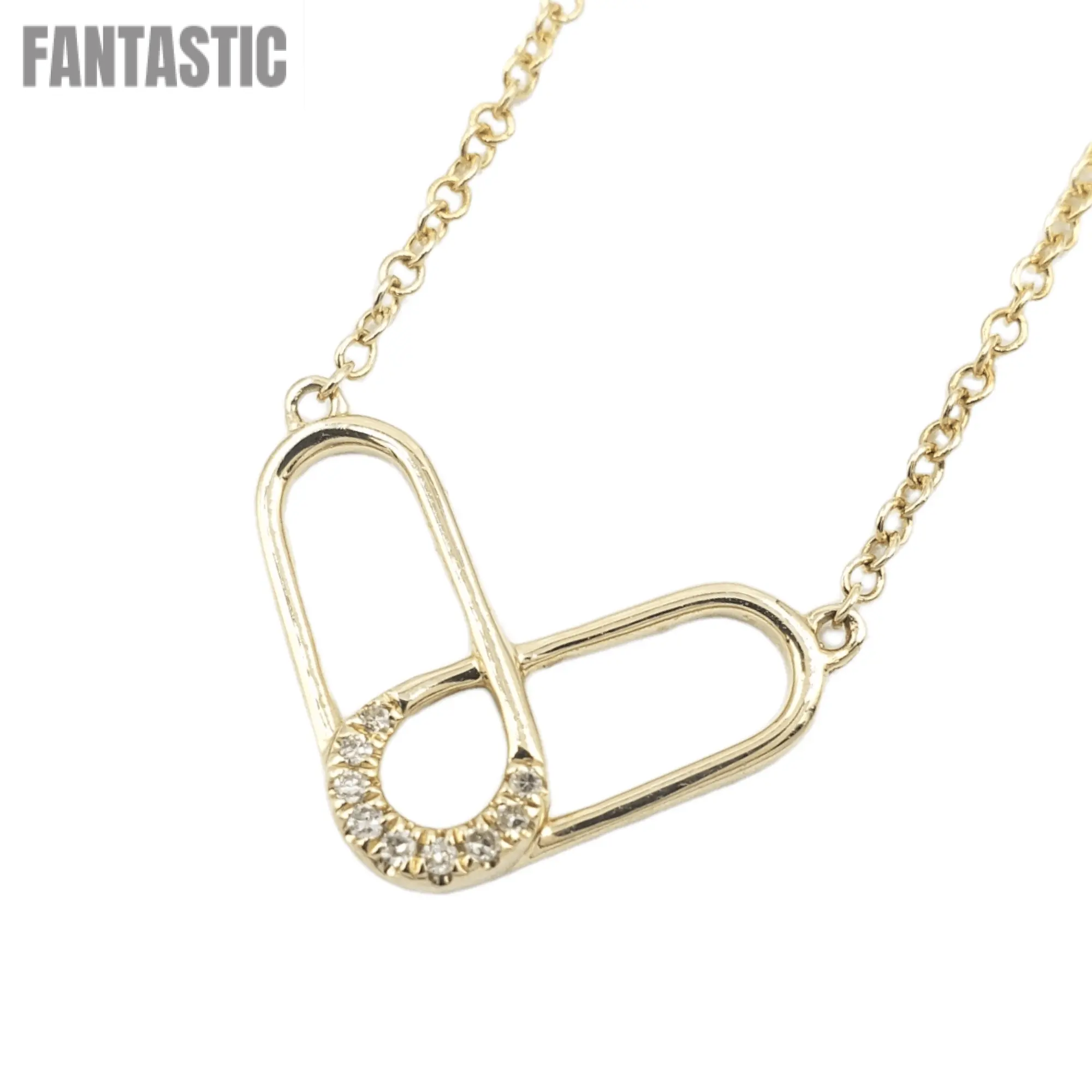 14k Diamond Paperclip Heart #27042 - Fantastic Jewelry NYC LLC
