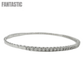 Pulsera de tenis flexible de diamante de 14k #25542