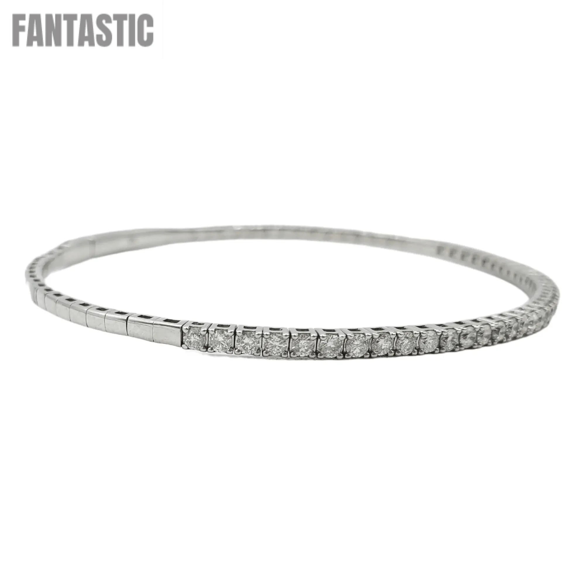 14k Diamond Tennis Flexi Bangle Bracelet #25542 - Fantastic Jewelry NYC LLC