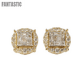 Pendientes de oro de 14k con diamantes de talla baguette #24825