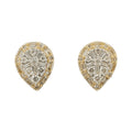 Pendientes de oro de 14 quilates con diamantes talla baguette en forma de lágrima #25561