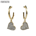 Pendientes Colgantes de Corazón con Diamantes de Oro de 14k #25800