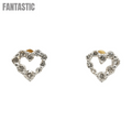 Pendientes de Corazón de Oro de 14k con Diamantes #25831