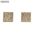 14K Gold Diamond Square Earrings #27187