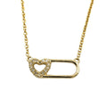 14k Paperclip With Diamond Heart #27043